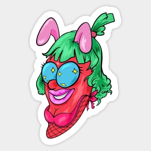 Dope flashing pepper character girl illustration Sticker